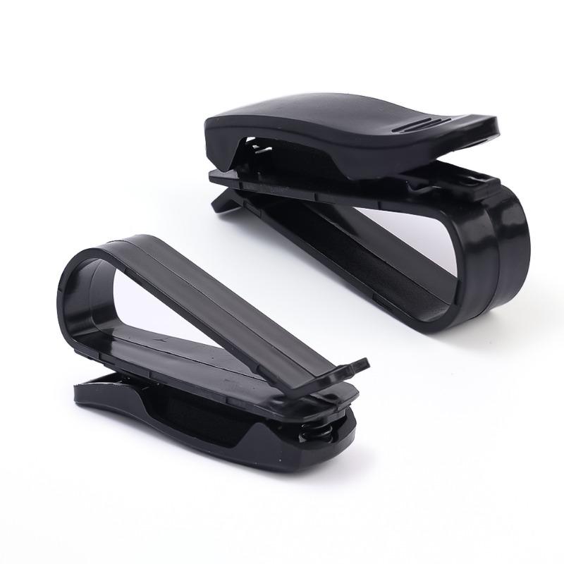 1-4pcs Car Glasses Holder Built-in Sponge Stand Sunglasses Clip Card Ticket Fastener 180°Double Buckle Auto Interior Accessories