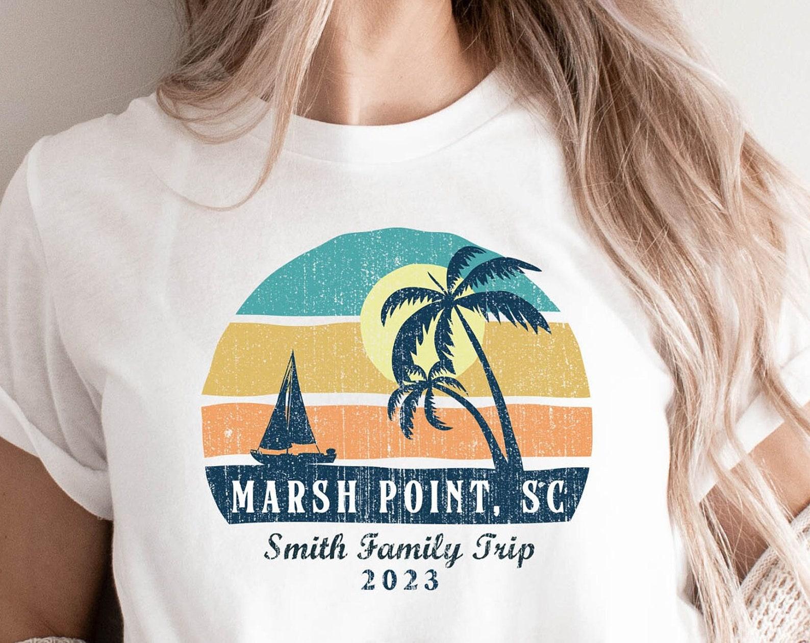 Retro Custom Family Beach Vacation Shirts: Personalized Matching Trip T-shirts XL