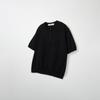 NODU Plain Henley Neck Short Sleeve Knit [Black]