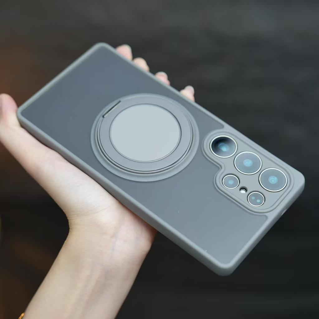 360° Rotating Stand Shockproof Matte Clear Magnetic Phone Case for Samsung S25 S23 S24 Ultra Pllus FE S25 Edge For Magsafe Cover