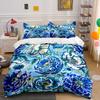 Blue Peony On A Blue Background Print Bedding Set 1 Duvet Cover 2 Pillowcases For Adult And Children Luxury Gift Full Size