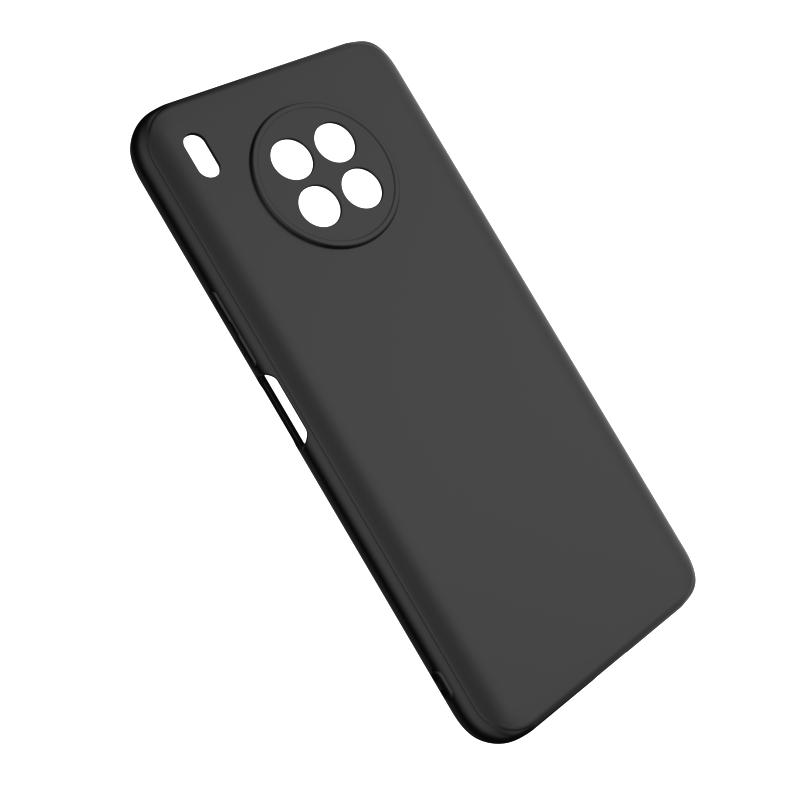 Durchsichtige Hülle für Honor 50 Lite Hülle auf Huawei Honor 50 Lite Bumper stoßfest transparentes Silikon Handy-Funda schwarze matte Hülle