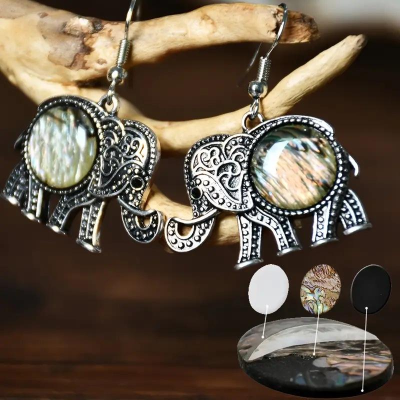 European and American Cute Elephant Shaped Pendant Earrings Retro Style Jewelry Accessories