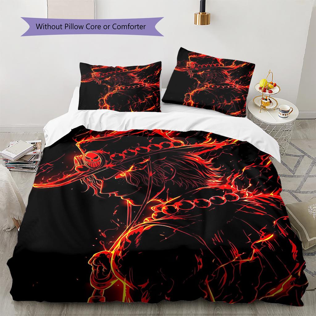 Cartoon Pattern Bedding Quilt Set Quilt Cover Pillowcase Home Decoration Birthday Gift (1 * Duvet Cover + 2 * Pillowcase, Without Core)