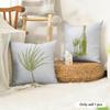 Plants and Cups Cushion Cover Summer Linen Pillow Case Organic Fabric Cushion Cover DoubleSided Print Sofa Home Decor