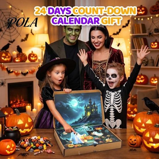 Halloween Countdown Calendar 2026 Ghost Advent Calendar, 24 Day Figurine Set, Kids Toys Collectible Glow In Dark Toy for Kids, Party Favor Figures