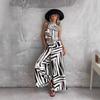 2025 Summer New Geometric Printing Casual Loose Vest Wide-leg Straight Pants Set