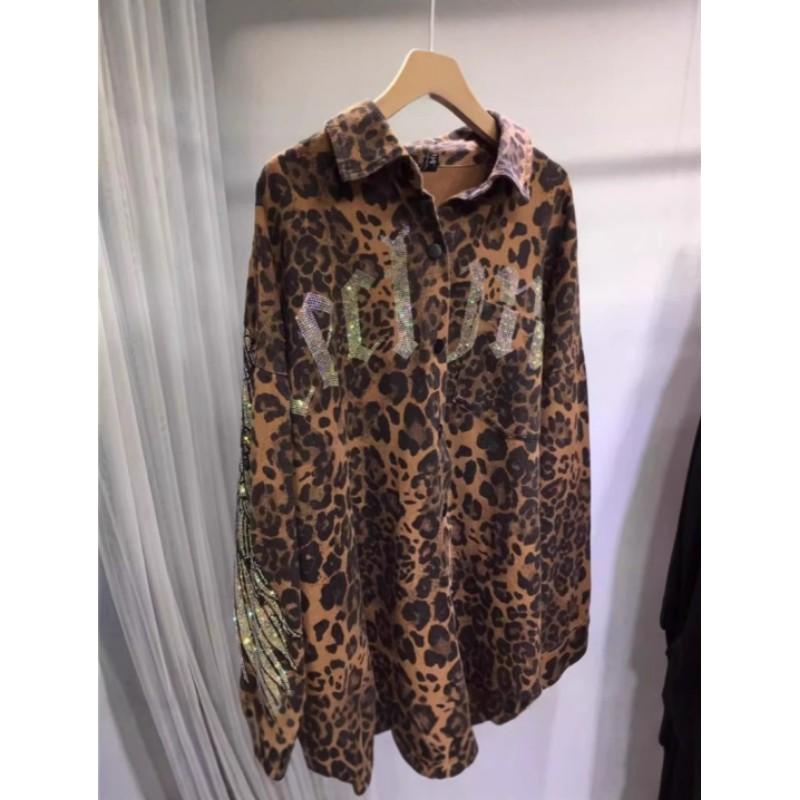 

Women s Plus Size Fall/Winter Design Shirt Loose-Fit Mid-Length Jacket S кавовий