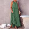 European and American 2025 Summer Ruffle Long Dress - Women's Flowing Holiday Beach Style
