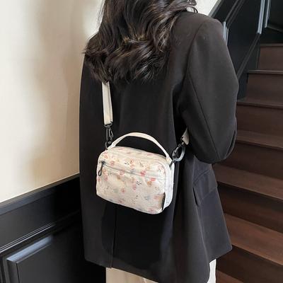 Small Fresh Floral Hand Bag Women's Summer New Versatile Casual Shoulder Messenger Bag Small Square Bag