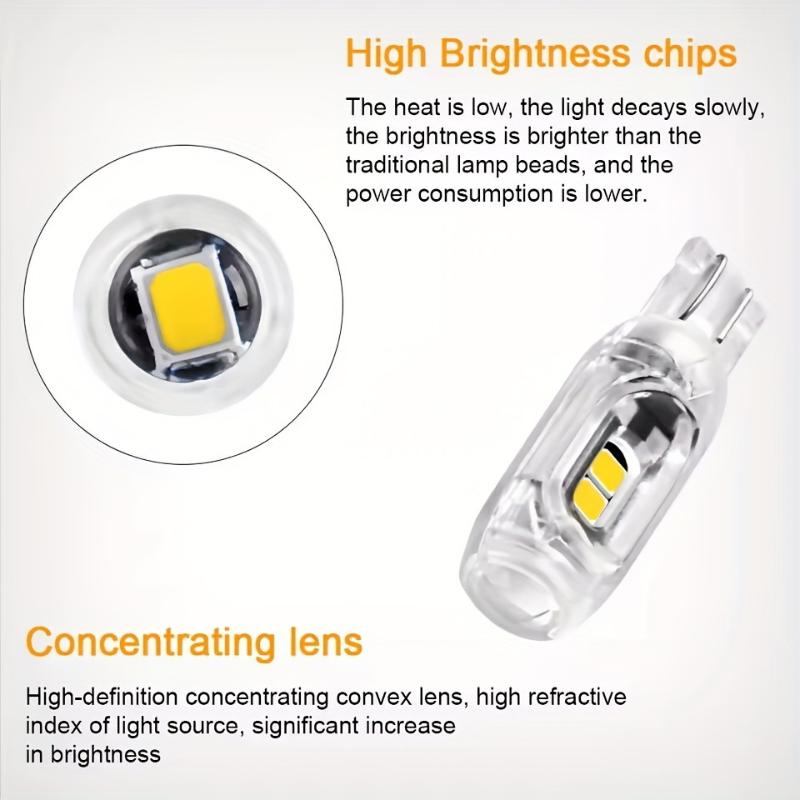 2 Pcs Strobe Flash T10 Led W5W 194 168 5Smd 2835 Turn Signal Bulb Car Interior Light Reading Door License Plate Wedge Lamp 12V