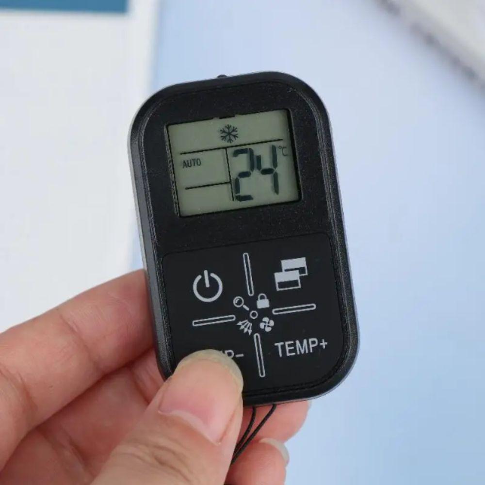 Temperature Display Universal Remote Control CR1111 Battery Mini Size AC Remote Control Portable Handle Thermometer Function