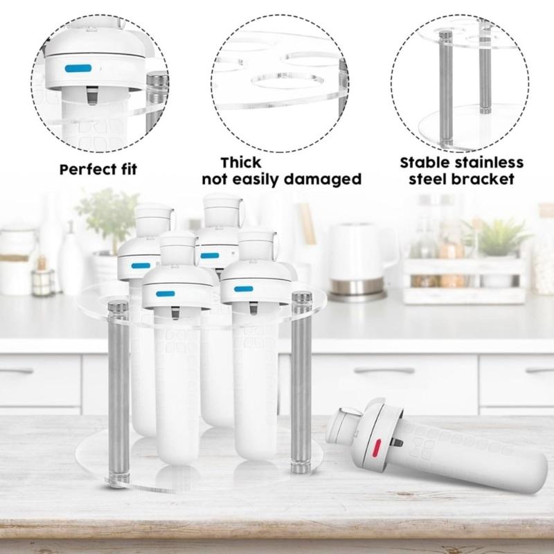 Clear Acrylic Round 7 Slot Organizers For Flavor Cartridges Space Saving Storage Solution