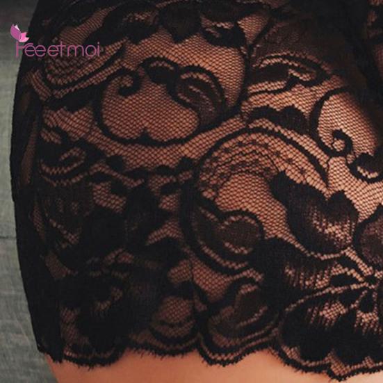 Mutandine Slip bassi Vita più ricamo in pizzo Volant trasparenti Taglia sexy