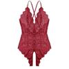 Open Crotch Women Bodysuit Deep V-Neck Floral Embroidered Lace Underwear Sleepwear Backless Crotchless Underwear Sexy LingerieGood product