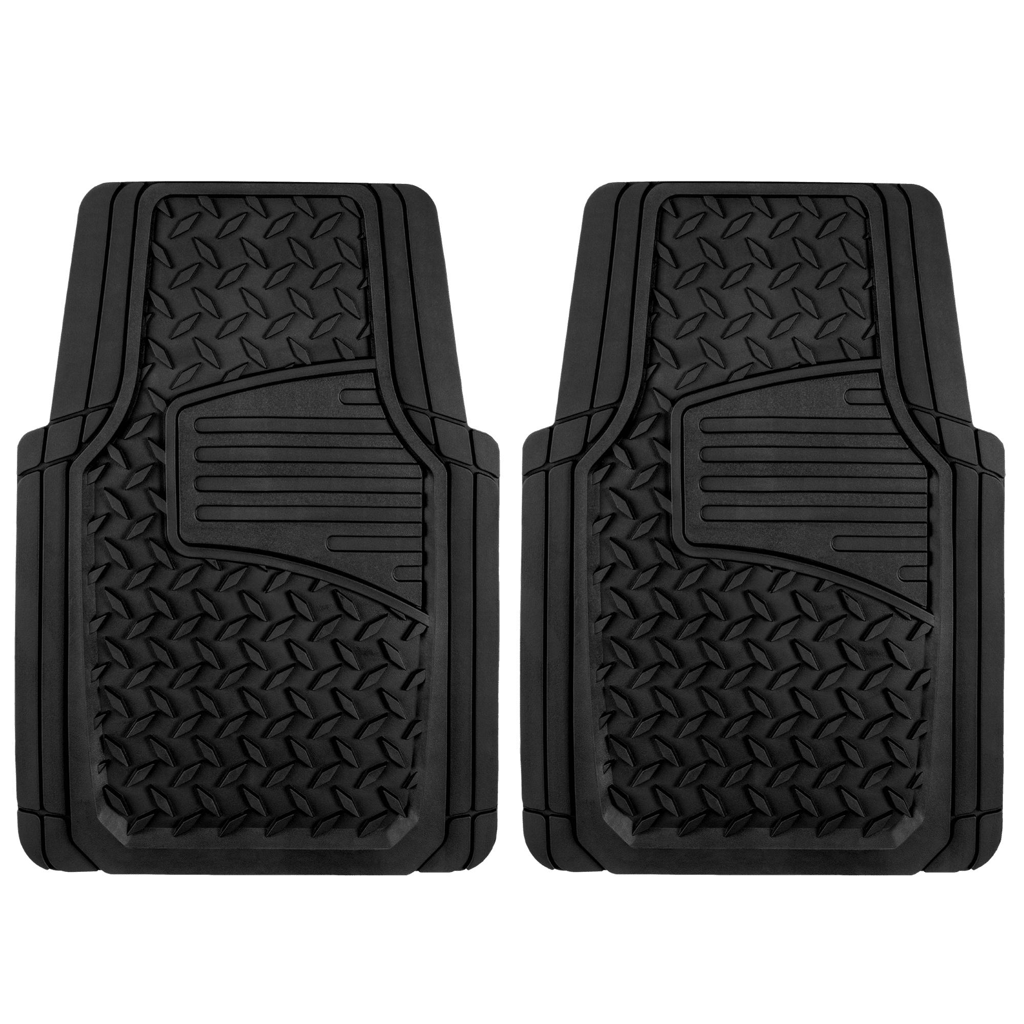 

Автомобильные резиновые коврики 2 шт. с ромбовидным рифлением, черные - универсальный размер для легковых и грузовых автомобилей, AD071714B United States