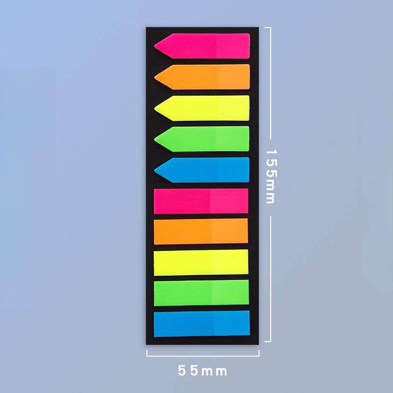 

200 листов Флуоресцентный самоклеящийся блок для заметок Липкие заметки Закладка Маркер Бумага для заметок Студенческие офисные принадлежности