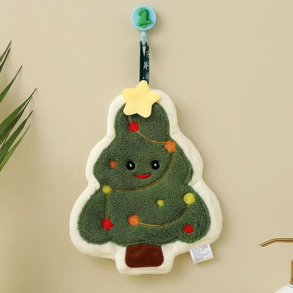 3 Layer Toilet Handkerchief Water-absorbing Washcloth Cute Bathroom Kerchief for Christmas