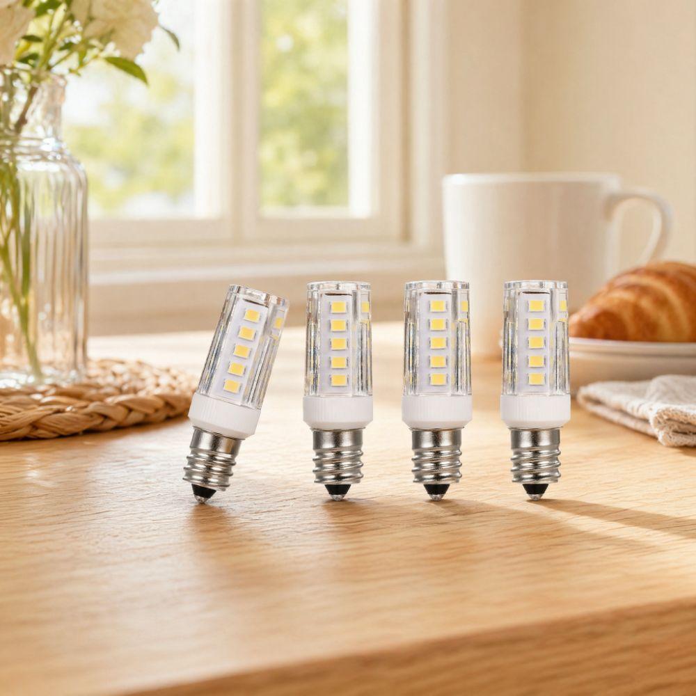 4PCS 5W Mini Candelabra Bulbs E12 Base Appliance Light Bulb Energy-Saving Bulbs  For Chandeliers