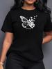 Butterfly Pattern Print Comfortable Women'S Short Sleeve T-Shirt Sport Floral Ladies Tee Graphic T-Shirt Women'S Top