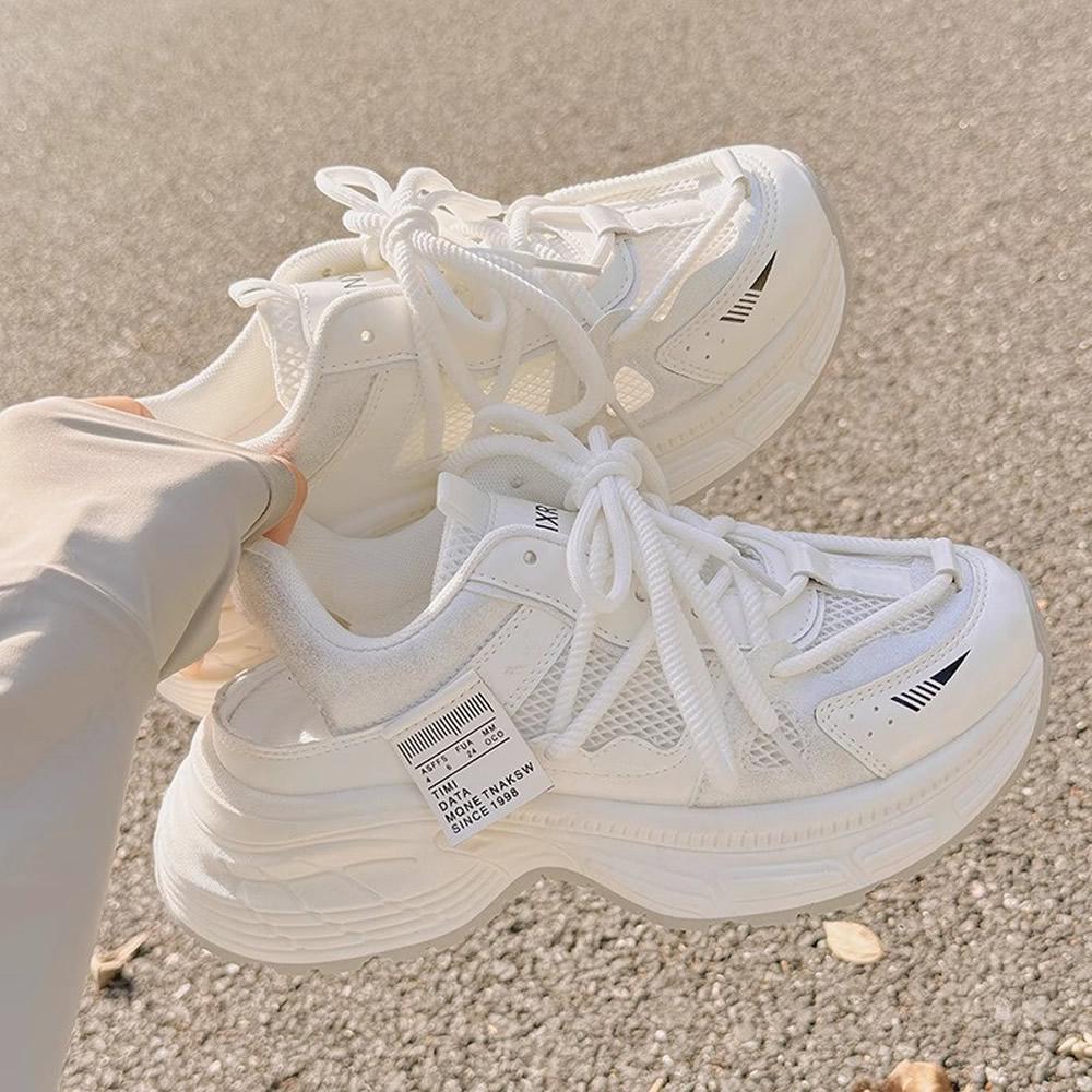 Autumn Breathable Women Casual Shoes Fashion High Heels Women Wedges Heels Sneakers Thick Sole Trainers Platform Shoes