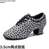 Leopard Latin Dance Shoes Jazz Tango Salsa Woman Modern Ballroom Dance Shoes Teacher Shoes 3.5cm/5cm Heels Dance Sneakers