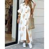 Women's Floral Printed Shirt Dress Casual Commute Fashion Dress for Europe America Crossborder