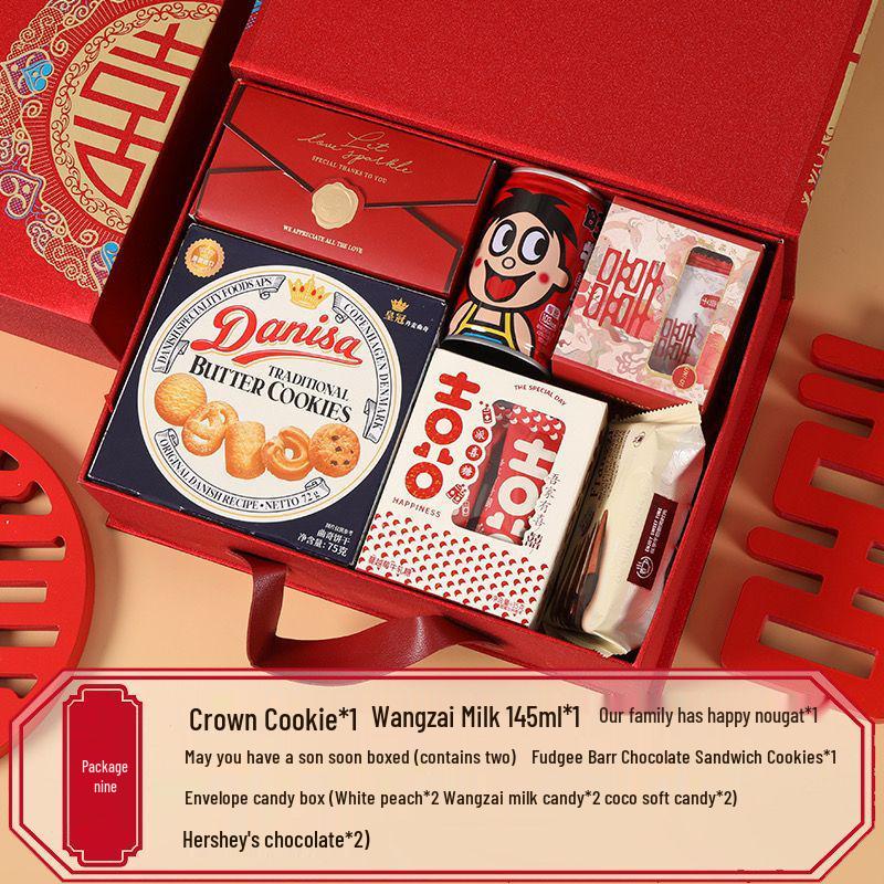 Luxury Chinese Wedding Candy Gift Box with Sugar Candies, Bridesmaid Favors, Return Gifts, and Thank You Tokens