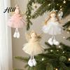 Elegant Party Favors Angel Doll Pendant with Lace Mesh Skirt And Glitter Wings, Decorative Romantic Holiday Accents Christmas Tree Hanging Ornament