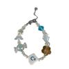 Verspieltes mehrfarbiges Wolkenperlen-Armband mit Blumen-Herz-Design, verstellbares Handgelenkketten-Accessoire für Teenager und Erwachsene