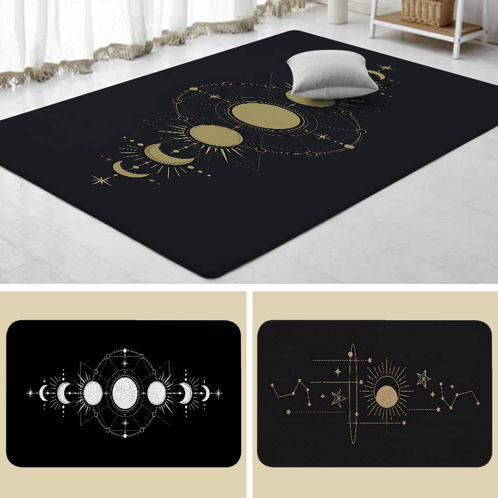 Moon Phases Light Floor Mats Home Laundry Rug Carpet For Living Room Decor Lounge Area Anti-slip Foot Mat Entrance Doormat