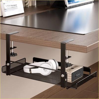 Under Desk Cable Management Tray No Drill Steel Desk Cable Organizers Wire Management Tray Cable Management Rack Storage Shelf