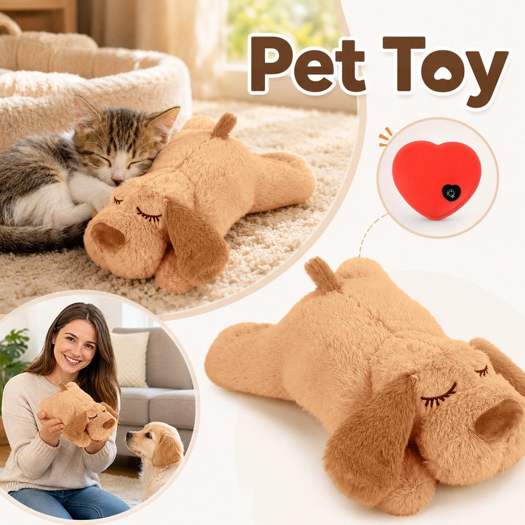 Peluche Calmante per Animali con Simulazione del Battito Cardiaco - Morbido Giocattolo Confortevole per Cani e Gatti
