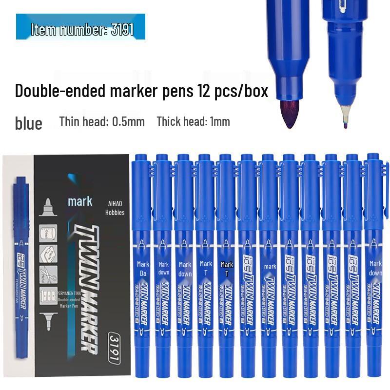 Hobby 3191 Double-Ended Black Oil-Based Marker & Drawing Pen