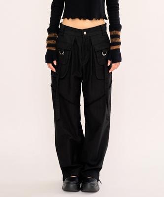FANYOUNG Multi-Pocket Pants Black
