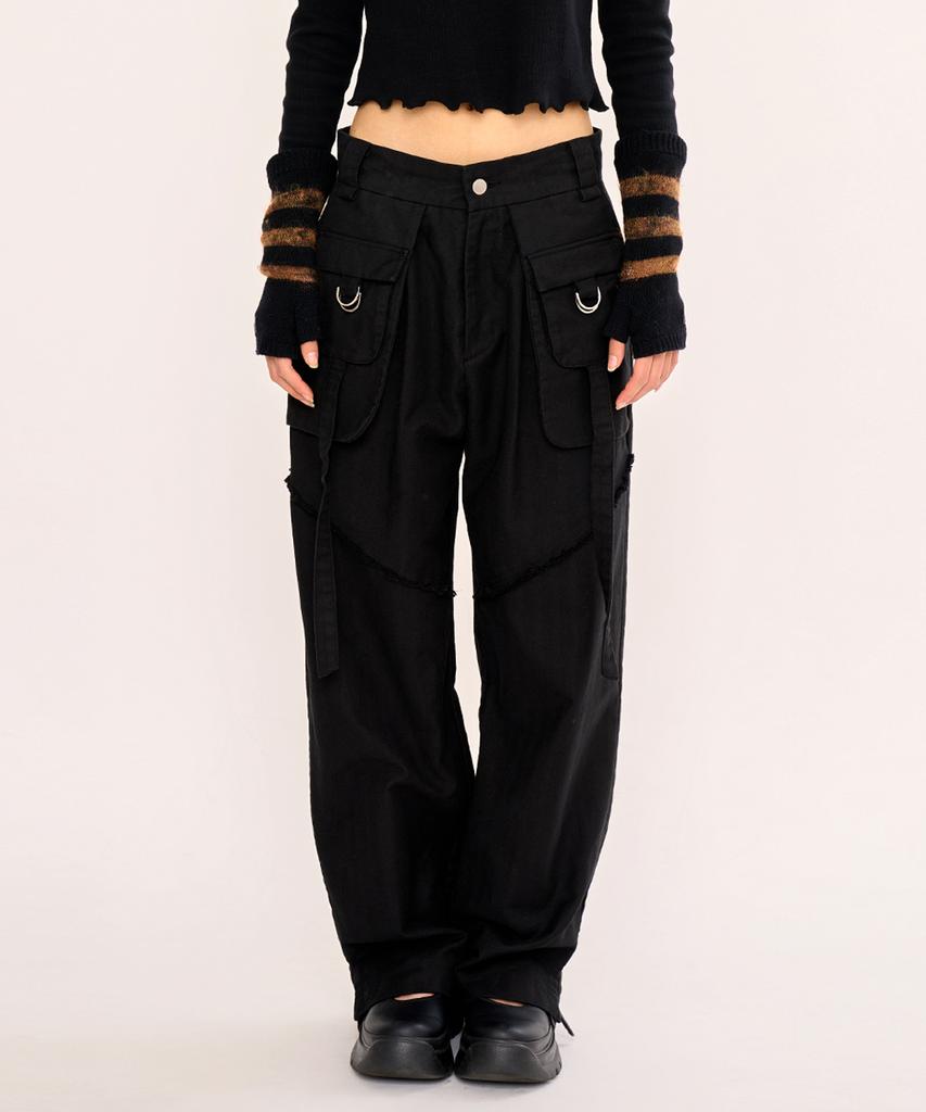 FANYOUNG Multi-Pocket Pants Black