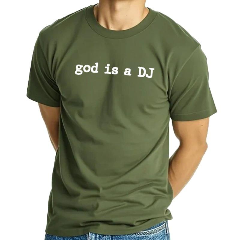 God Is a DJ T-shirt for Men  Heavyweight Shirt  Short Sleeve  Printed  Hip Hop  No