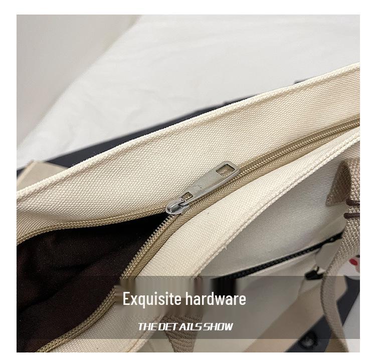 Women's Large Canvas Tote: College Style, Casual Shoulder Bag with Ample Storage