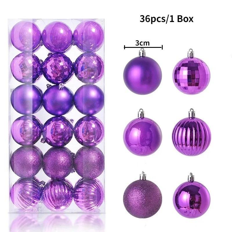 24Pcs 3cm Christmas Balls Christmas Tree Decoration Xmas Hanging Tree Pendants Home Party Christmas Tree Decor New Year Gifts