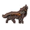 Wolf Refined Details Wooden Statue Good Decoration Hollowed Multilayer Wolf Figurine With String