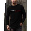 Men's 100% Pure Cotton Summer Loose Comfortable Casual PARIS Print Large Round Neck Long Sleeve T-shirt Top