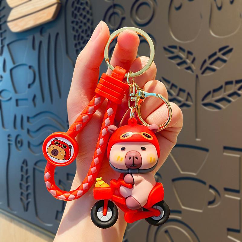 Cartoon Keychain Capybara Durable Silicone Key Ring Perfect For Gifts