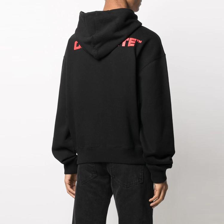 Off-White Ss21 Dematerialization Logo Print Hoodie Men Tops Black OMBB037R21FLE0041025