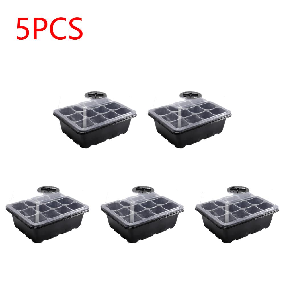 Seed Tray 12 Holes Cell Propagator Growth Thickening Seedling Start Growth Tray with Humidity Dome  For Greenhouse Plants
