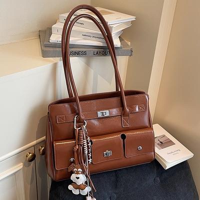 Retro Texture Portable Tote Bag Women's Autumn New Simple Casual Large-capacity Commuter Shoulder Bag