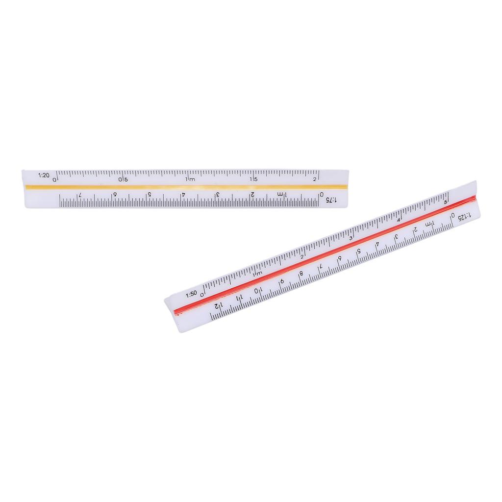 2Pcs Architectural Ruler Set Plastic Small Scale Pocket Mini for Engineer Architects Engineering Scaling 12.5cm