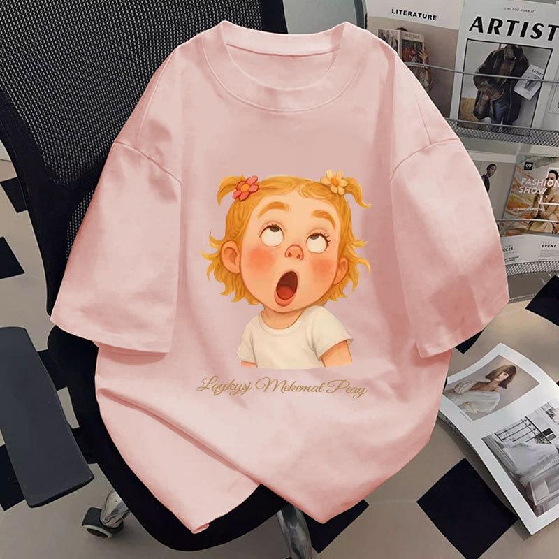Black cotton short-sleeved t-shirt women's summer new popular student loose design niche giant good-looking top