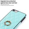 For iPhone SE (2020)/SE (2022)/7/8 4.7 Inch PU Leather+TPU Protective Cover Imprinted Rhombus Grid Pattern Rotation Ring Kickstand Phone Case