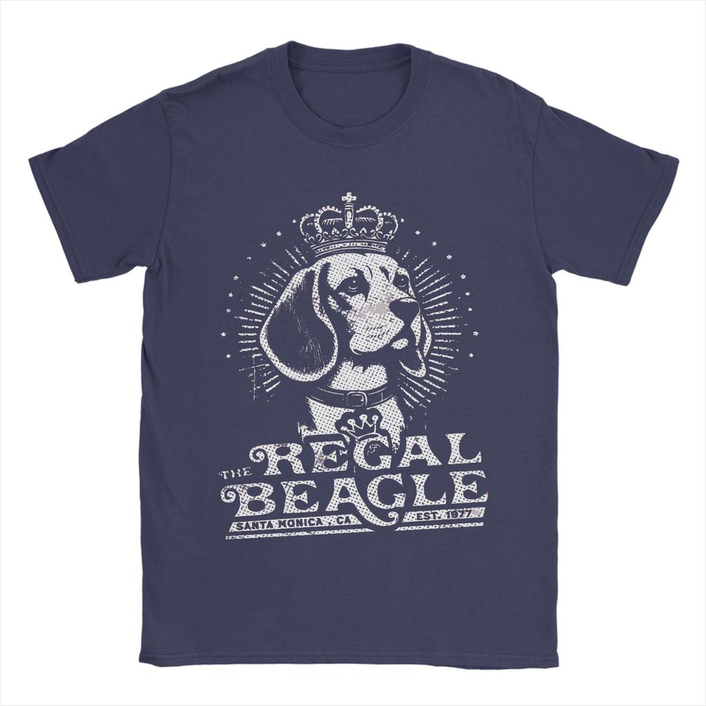 Freizeit The Regal Beagle T-Shirt für Herren Rundhals Reines Baumwoll-T-Shirt Kurzarm-T-Shirts Bedruckte Oberteile