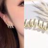 Women's Luxury Textured Metal Hoop Earrings - Versatile Niche Design